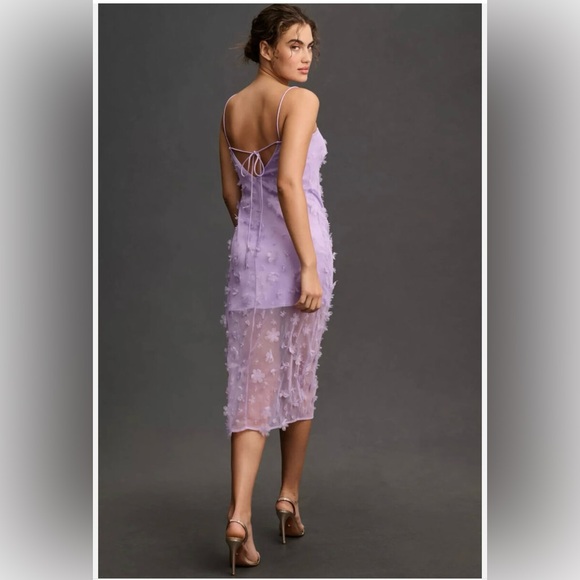 Anthropologie Dresses & Skirts - NWT Anthropologie | Lavender Midi Dress with Floral Appliqué - 10